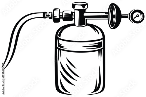 Hospital Oxygen Tank Vector Icon for Emergency Medical and Respiratory Care