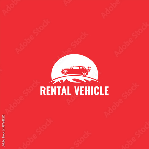 cargo delivery van logo design vector