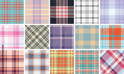 Decorative plaid bundle built for Thanksgiving decor products. Suitable for prints, props, and display materials. Seamless tartan repeats avoid breaks.