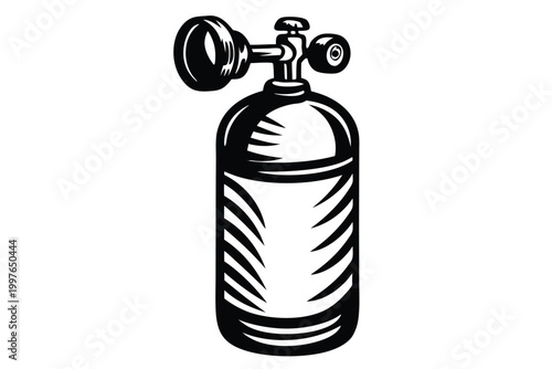 Life Support Oxygen Tank Silhouette Graphic for Medical Illustrations