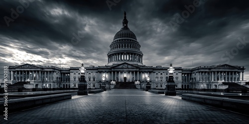 Capitol hill architecture for US congress - exterior of washington DC government building