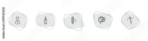sew outline icon set. linear vector for ui, web and mobile. thin line clothing, glue, threads icons.