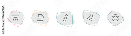 tools and utensils outline icon set. linear vector for ui, web and mobile. thin line air conditioning, fuel oil bomb service, attached icons.