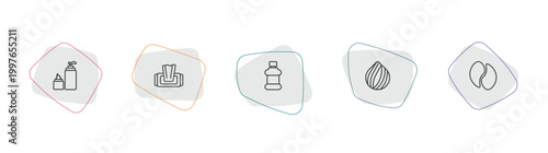 beauty collection. thin outline icon set. linear vector for ui, web and mobile. thin line skincare, wet wipes, mouthwash icons.