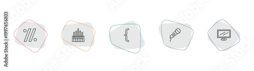 Fotografía music and media outline icon set