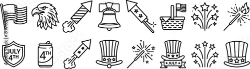 July 4th Patriotic Party Icon Collection