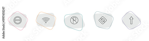 traffic signs collection. outline icon set. linear vector for ui, web and mobile. thin line prohibited way, , no parking icons.