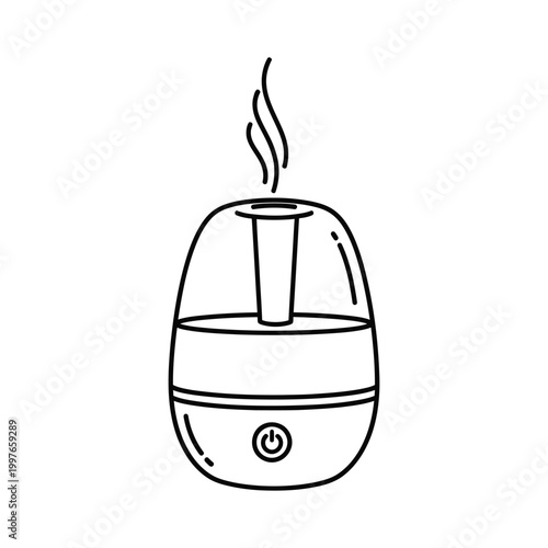 Line drawing of a modern ultrasonic aromatherapy diffuser