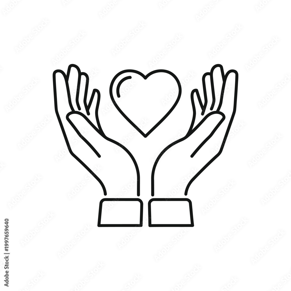 Fototapeta premium Hands holding a heart symbol of care and love