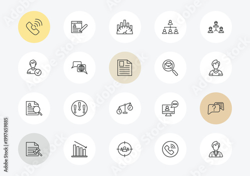 human resources outline icon set. linear vector for ui, web and mobile. thin line call, candidate, curriculum vitae icons.