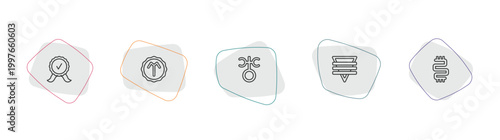zodiac outline icon set. linear vector for ui, web and mobile. thin line standard of quality, hope, antimony icons.