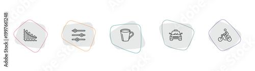 ultimate glyphicons outline icon set. linear vector for ui, web and mobile. thin line download arrow with bar, tings bars, big cup icons.