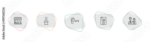 ultimate glyphicons outline icon set. linear vector for ui, web and mobile. thin line groceries shop, mouse up arrow, ear with sound bar icons.