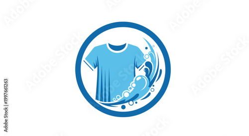 Laundry service logo with t-shirt.