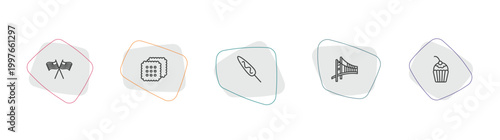 united states of america outline icon set. linear vector for ui, web and mobile. thin line independence day, cracker, corndog icons.