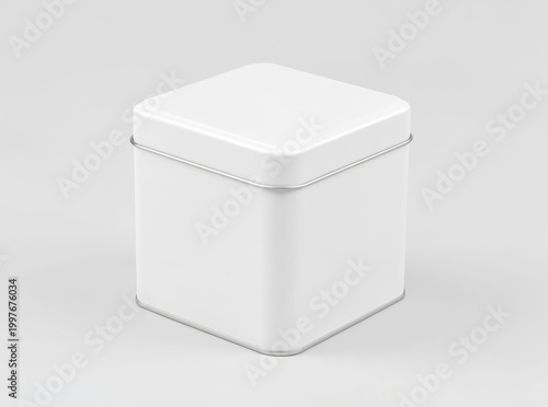 A white plastic box with a removable lid, often used for storage or packaging