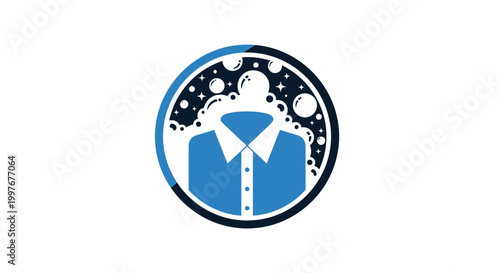 Laundry service logo with bubbles.