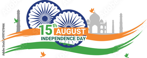 Indian independence day celebration a vibrant tricolor design with national symbols