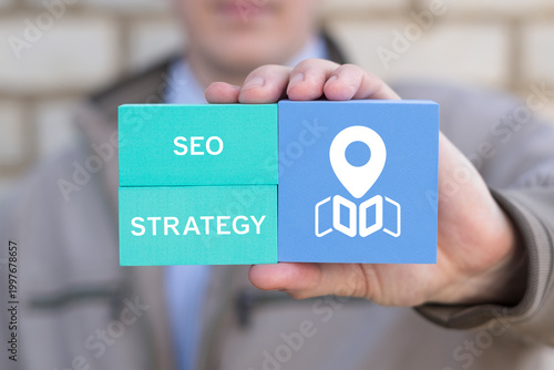 Tableau sur toile Concept of SEO Strategy. Effective Business SEO Strategy.