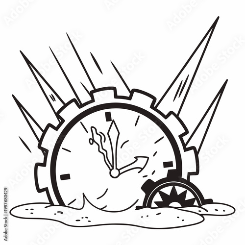 hand drawn vector illustration of an old watch