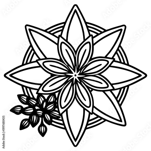black and white abstract flower