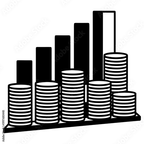 business graph on white