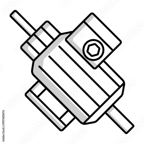 solid style icon depicting an electric commutator