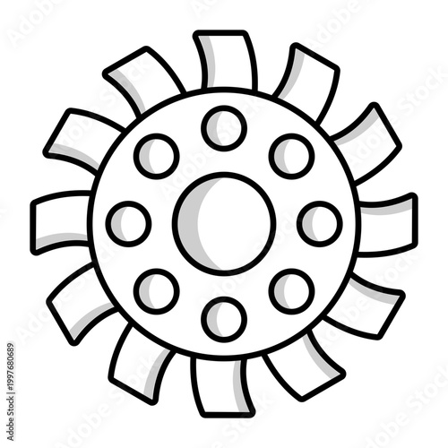 solid style icon depicting a turbine wheel