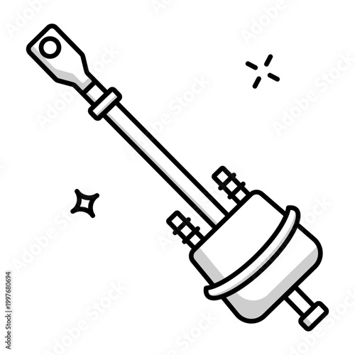 An outsolid icon depicting an actuator