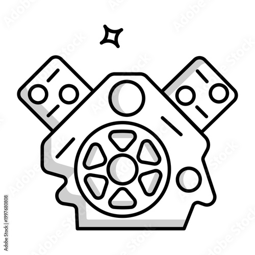 A solid style icon depicting diesel engine