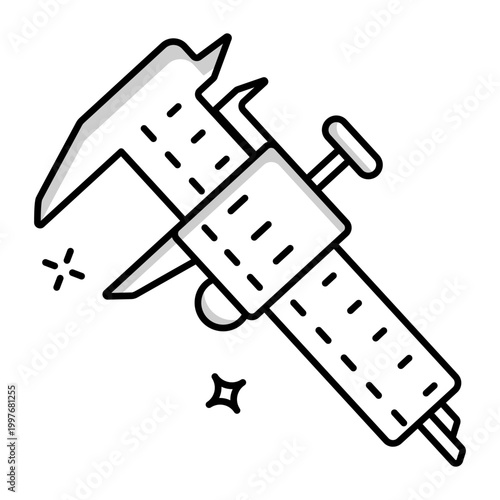 A solidar style icon of a vernier caliper