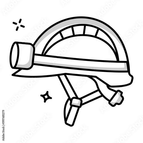 An icon of a safety helmet designed in solid style