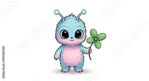 Illustration of a cute alien on a white background