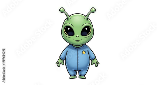 Illustration of a cute alien on a white background