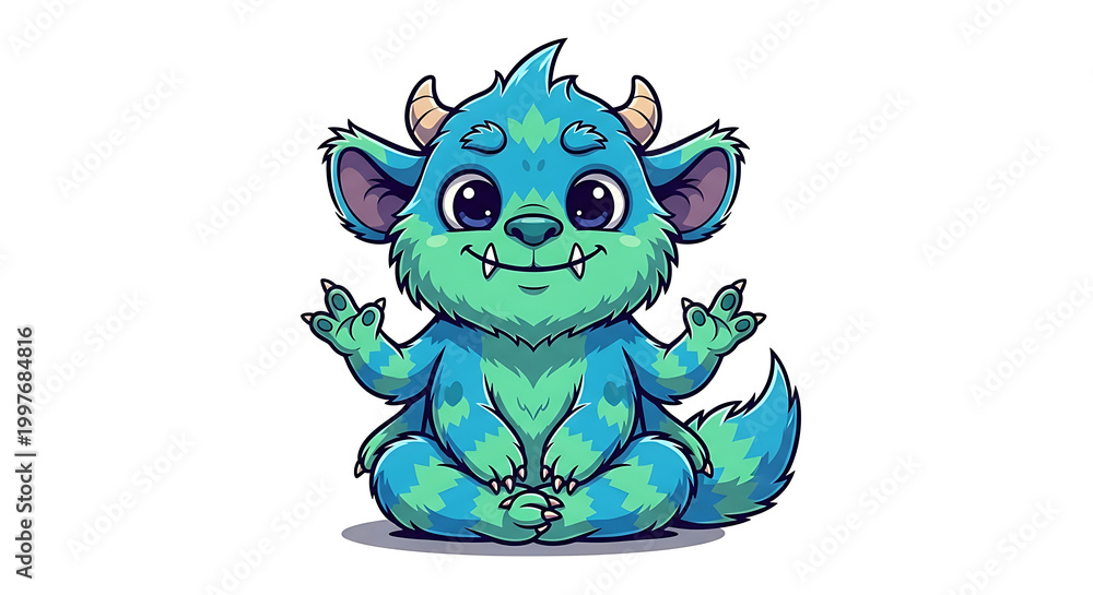 Fototapeta premium Illustration of a cute monster on a white background