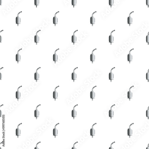 Repeating car exhaust mufflers creating a seamless mechanical vehicle part background design