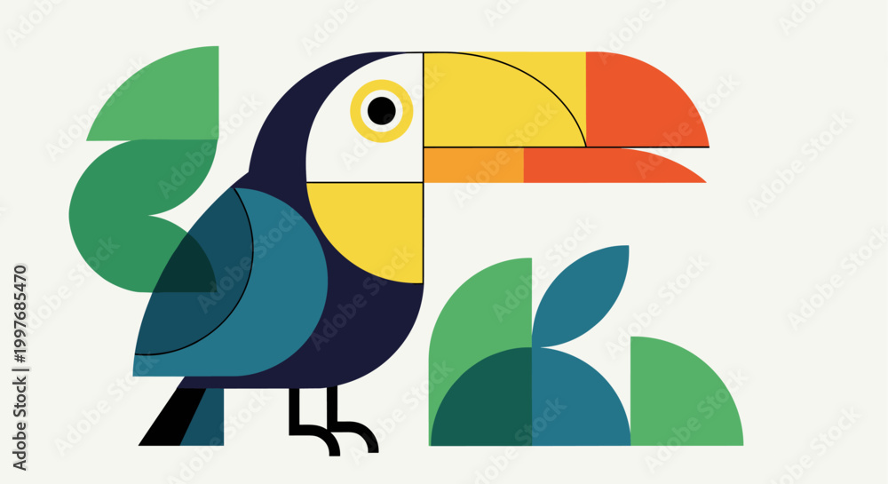 Fototapeta premium Geometric Toucan Illustration