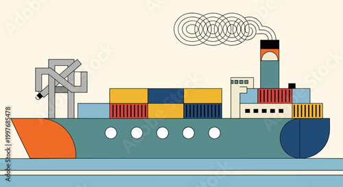Cargo Ship with Containers