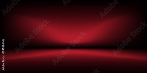 Abstract gradient podium background. Empty red 3D studio background. Clean scene for product presentation mockup template. eps 10