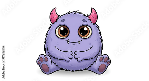 Illustration of a cute monster on a white background