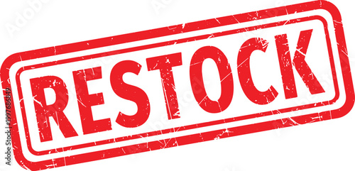 RESTOCK red rubber stamp text