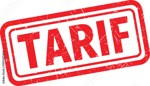 TARIF red rubber stamp text