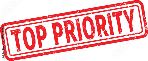 TOP PRIORITY red rubber stamp text