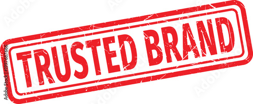 TRUSTED BRAND red rubber stamp text