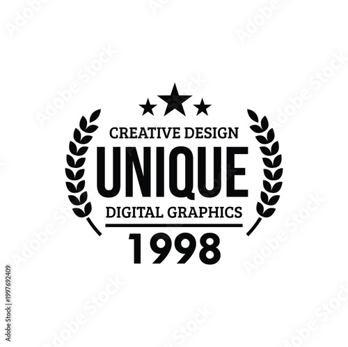 Unique Digital Graphics Creative Design Emblem 1998.