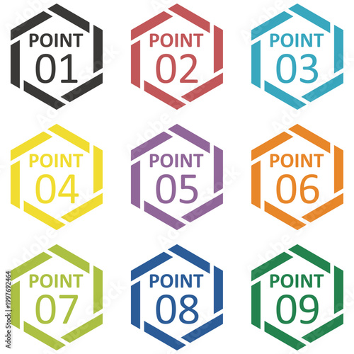 イラスト素材：ポイント,重要,チェック,注目,注意,数字