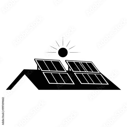 Solar panels on a rooftop generate clean energy from the sun.