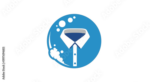 Laundry service logo with a blue circle.