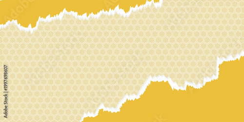 Minimal Abstract Yellow Split Ripped Paper Torn Banner Design