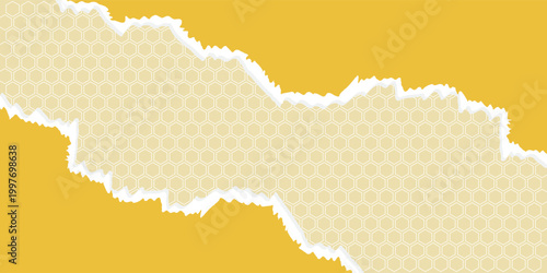 Minimal Abstract Yellow Split Ripped Paper Torn Banner Design